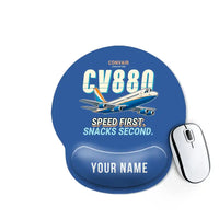Thumbnail for Convair 880 - Cartoon + Name - Ergonomic Mouse Pad - Blue