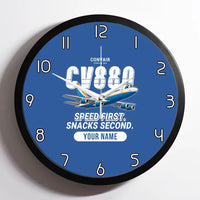 Thumbnail for Convair 880 - Cartoon + Name - Framed - Blue