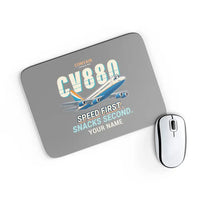 Thumbnail for Convair 880 - Cartoon + Name - Mouse Pad - Gray