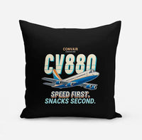 Thumbnail for Convair 880 - Cartoon - Pillow - Black