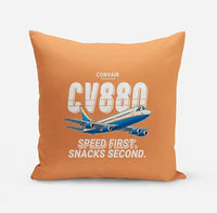 Thumbnail for Convair 880 - Cartoon - Pillow - Orange
