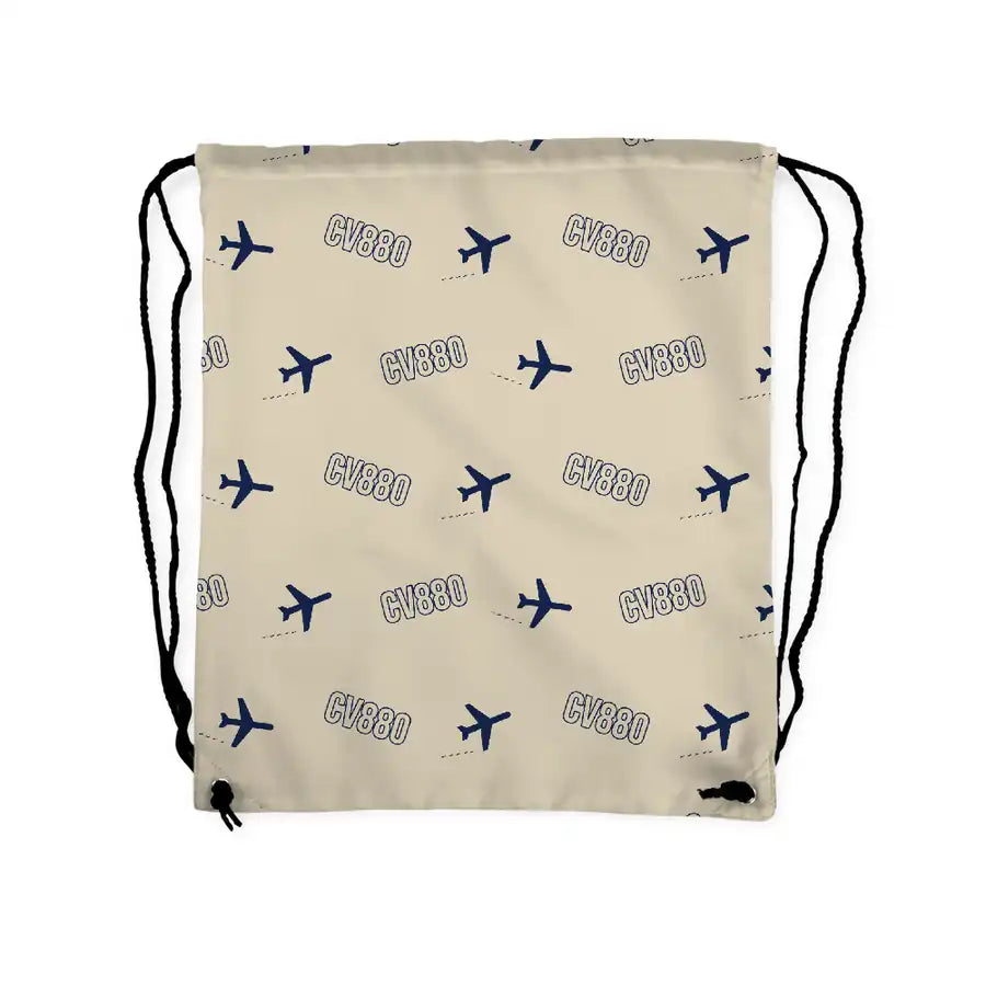 Convair 880 - Drawstring Bag - 3D Pattern - Beige