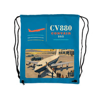 Thumbnail for Convair 880 - Drawstring Bag - Classic - Light Blue
