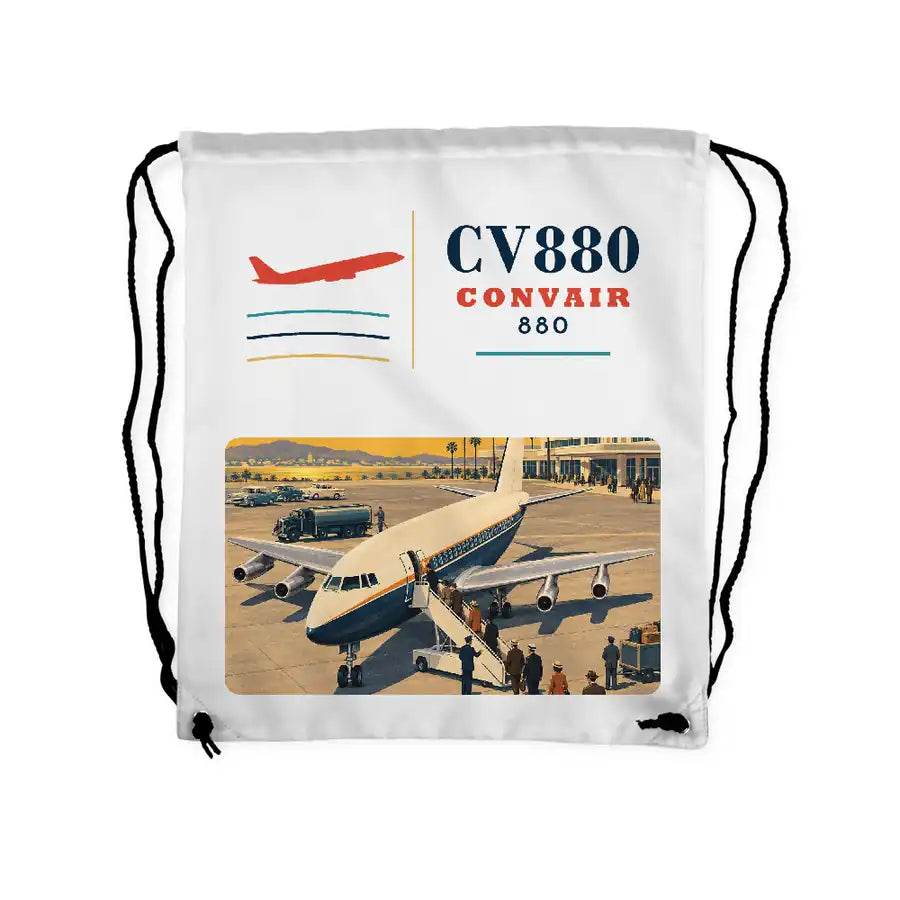 Convair 880 - Drawstring Bag - Classic - White