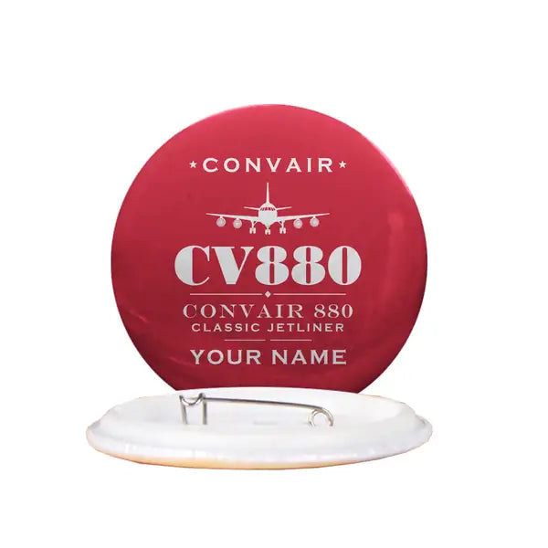 Convair 880 - Heritage + Name - Pin - Red