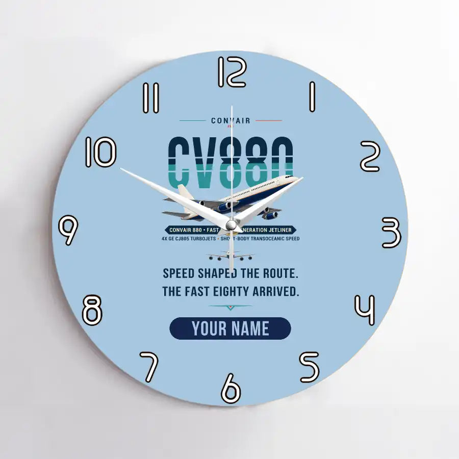 Convair 880 - Original + Name - No Frame - Light Blue