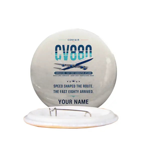 Convair 880 - Original + Name - Pin - Beige