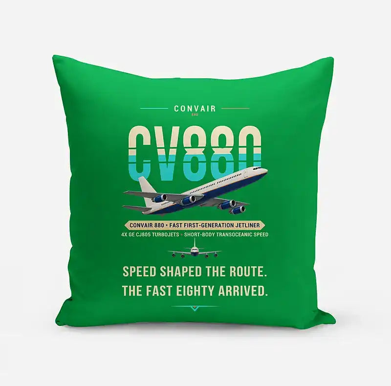 Convair 880 - Original - Pillow - Green