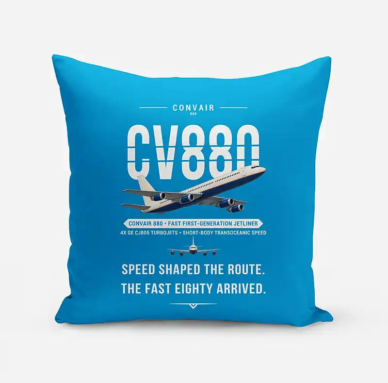 Convair 880 - Original - Pillow - Turquoise