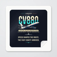 Thumbnail for Convair 880 - Original - Square Sticker - Peel