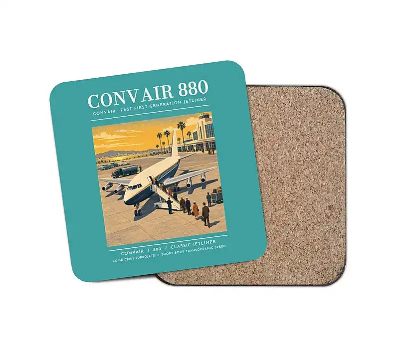 Convair 880 - Poster - Coaster - Turquoise