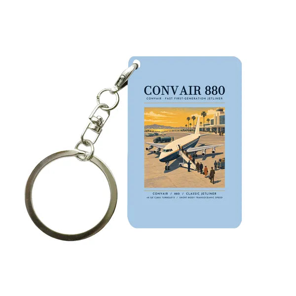 Convair 880 - Poster - Key Chain - Light Blue