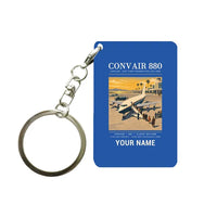 Thumbnail for Convair 880 - Poster + Name - Key Chain - Blue