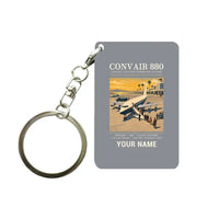 Thumbnail for Convair 880 - Poster + Name - Key Chain - Gray