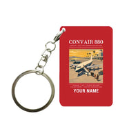 Thumbnail for Convair 880 - Poster + Name - Key Chain - Red