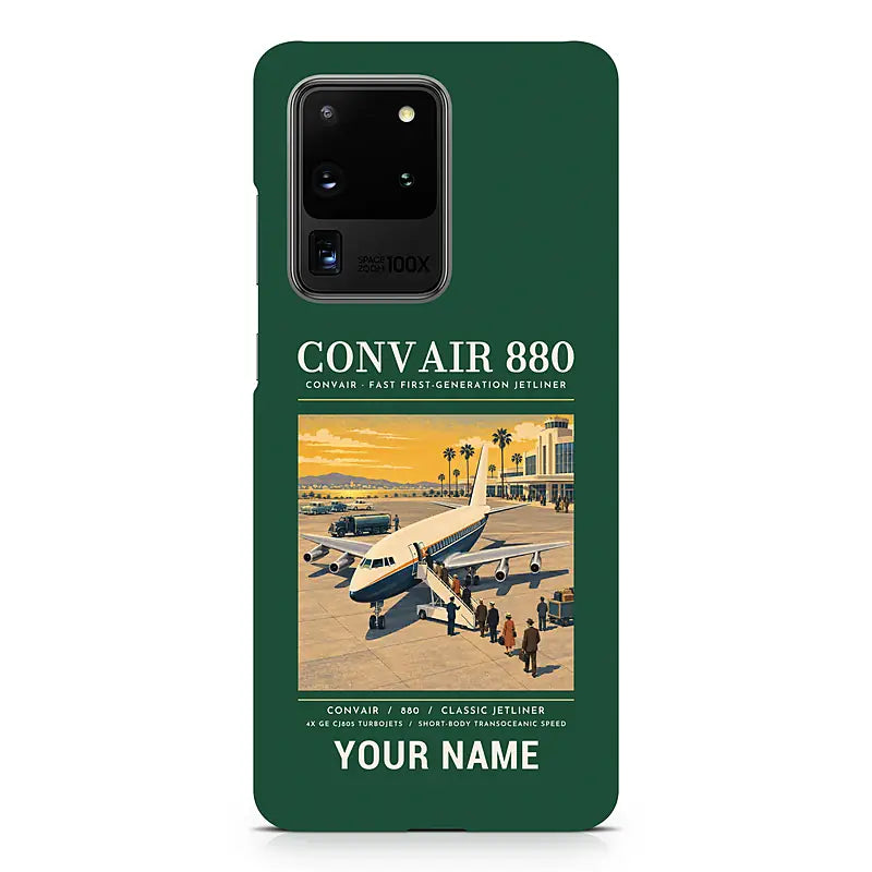 Convair 880 - Poster + Name - Samsung Case - Dark Green