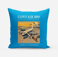 Thumbnail for Convair 880 - Poster - Pillow - Turquoise