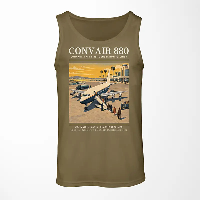 Convair 880 - Poster - Tank Top - Green Army