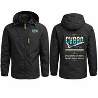 Thumbnail for Convair 880 Stylish Jackets - Hooded Windbreaker - Original - Black