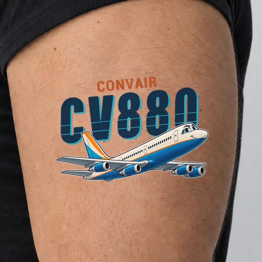 Convair 880 - Tattoo - Cartoon - Man