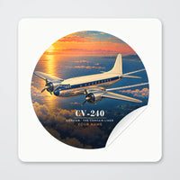 Thumbnail for Convair CV-240 - 3D + Name - Circle Sticker - Peel