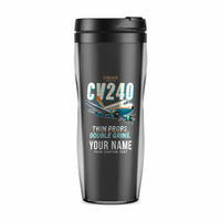 Thumbnail for Convair CV-240 - Cartoon + Name - Plastic (No Holder) - Gray