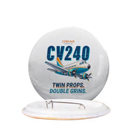 Thumbnail for Convair CV-240 - Cartoon - Pin - White