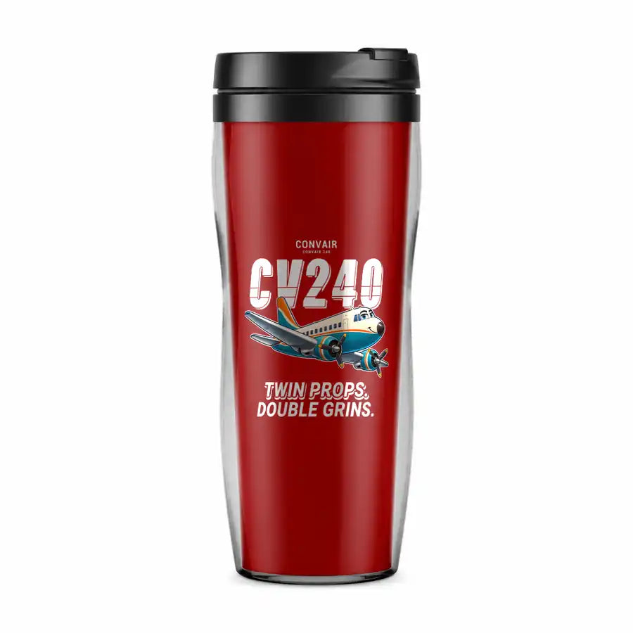Convair CV-240 - Cartoon - Plastic (No Holder) - Red