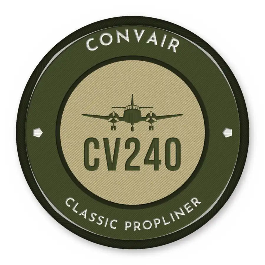 Convair CV-240 Patches - Circle - Olive Khaki
