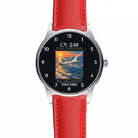 Thumbnail for Convair CV-240 - Poster + Name - Leather Strap - Red Leather Strap