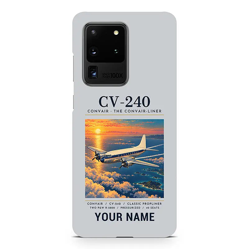 Convair CV-240 - Poster + Name - Samsung Case - Light Gray