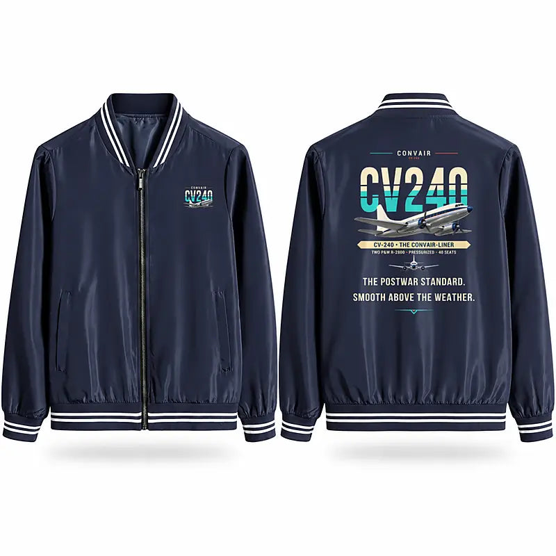 Convair CV-240 Stylish Jackets - Baseball Collar - Original - Navy Blue