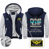 Thumbnail for Convair CV-240 Zipped Sweatshirts - Original + Name - Navy & Gray