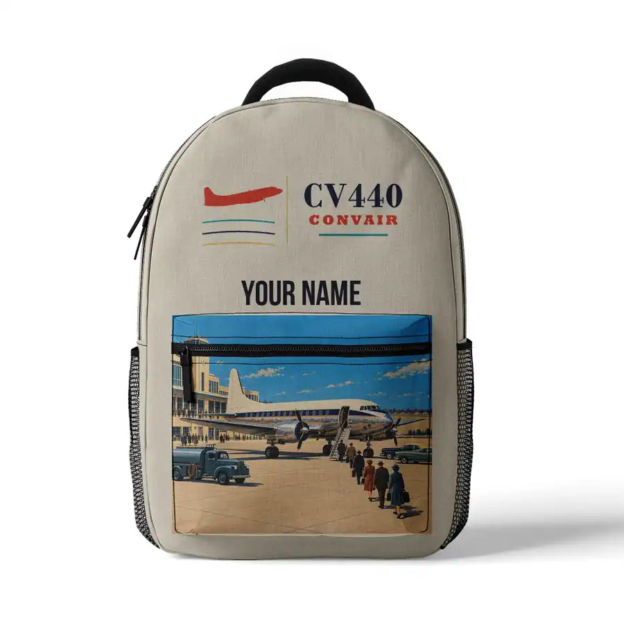 Convair CV-440 Metropolitan - 3D Backpack - Beige + Name