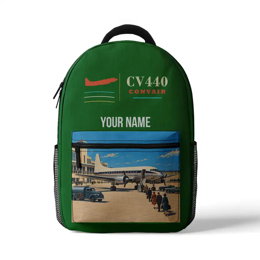 Convair CV-440 Metropolitan - 3D Backpack - Green + Name