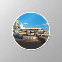 Thumbnail for Convair CV-440 Metropolitan - 3D + Name - Circle Sticker - Close-up