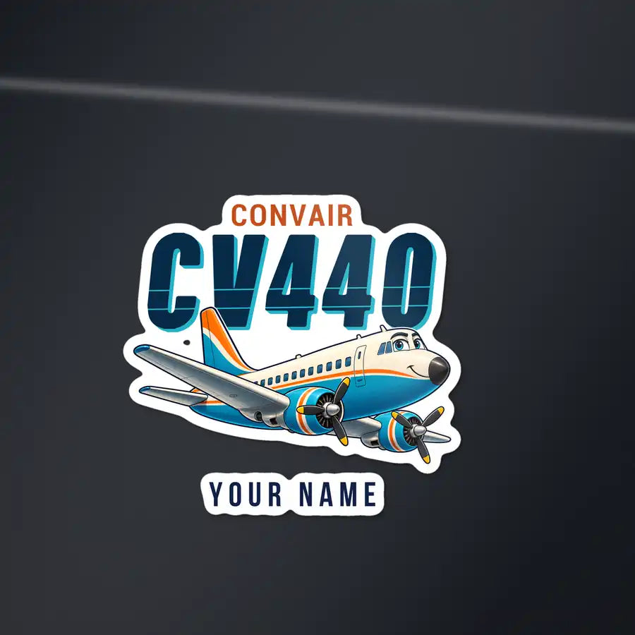Convair CV-440 Metropolitan - Cartoon Die-Cut + Name - Die-Cut - Dark Car