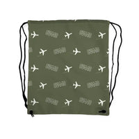 Thumbnail for Convair CV-440 Metropolitan - Drawstring Bag - 3D Pattern - Green Army