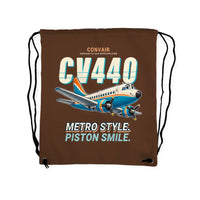 Thumbnail for Convair CV-440 Metropolitan - Drawstring Bag - Cartoon - Brown
