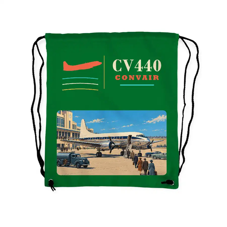 Convair CV-440 Metropolitan - Drawstring Bag - Classic - Green