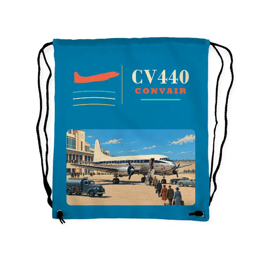 Convair CV-440 Metropolitan - Drawstring Bag - Classic - Light Blue