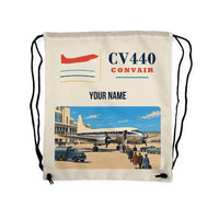 Thumbnail for Convair CV-440 Metropolitan - Drawstring Bag - Classic + Name - Beige