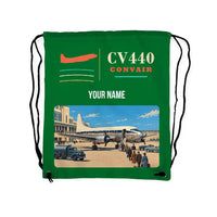 Thumbnail for Convair CV-440 Metropolitan - Drawstring Bag - Classic + Name - Green