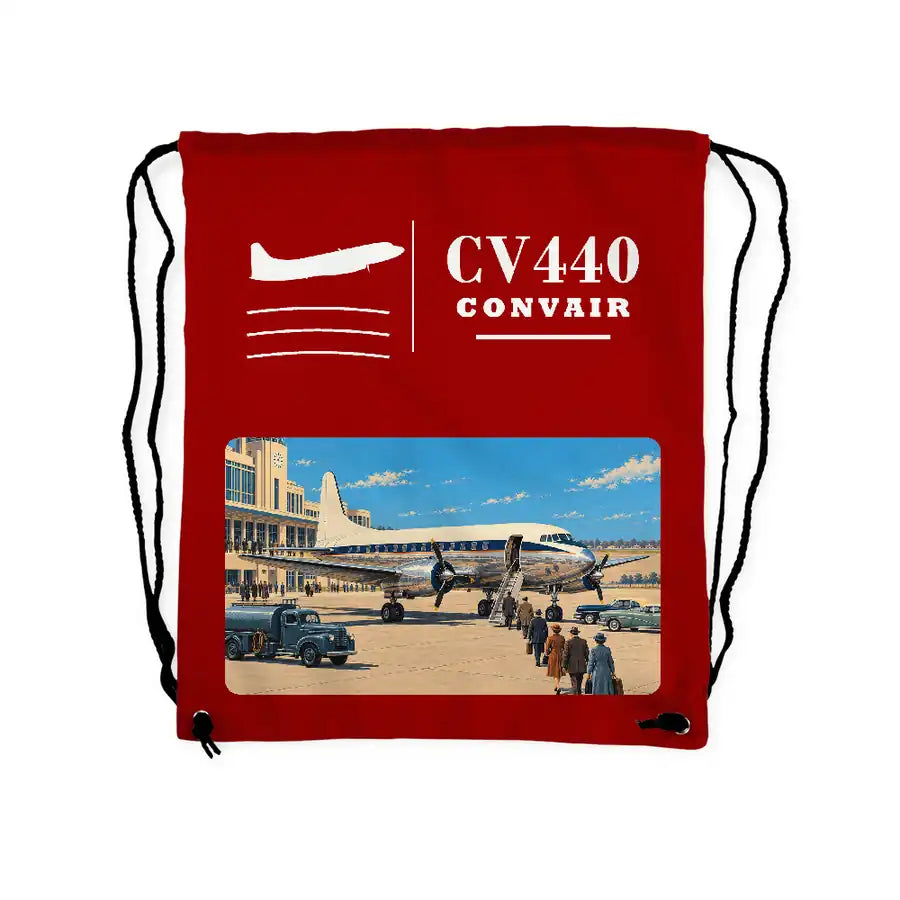 Convair CV-440 Metropolitan - Drawstring Bag - Classic - Red
