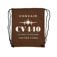 Thumbnail for Convair CV-440 Metropolitan - Drawstring Bag - Heritage - Brown