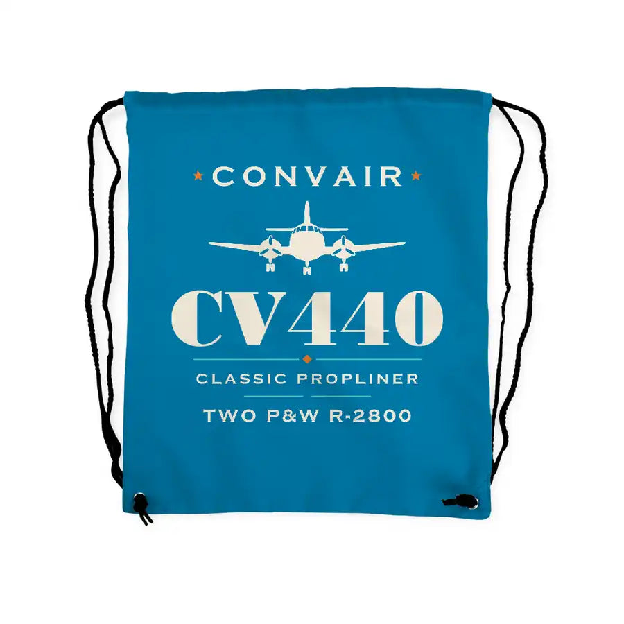 Convair CV-440 Metropolitan - Drawstring Bag - Heritage - Light Blue
