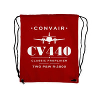 Thumbnail for Convair CV-440 Metropolitan - Drawstring Bag - Heritage - Red