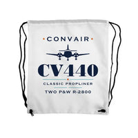 Thumbnail for Convair CV-440 Metropolitan - Drawstring Bag - Heritage - White