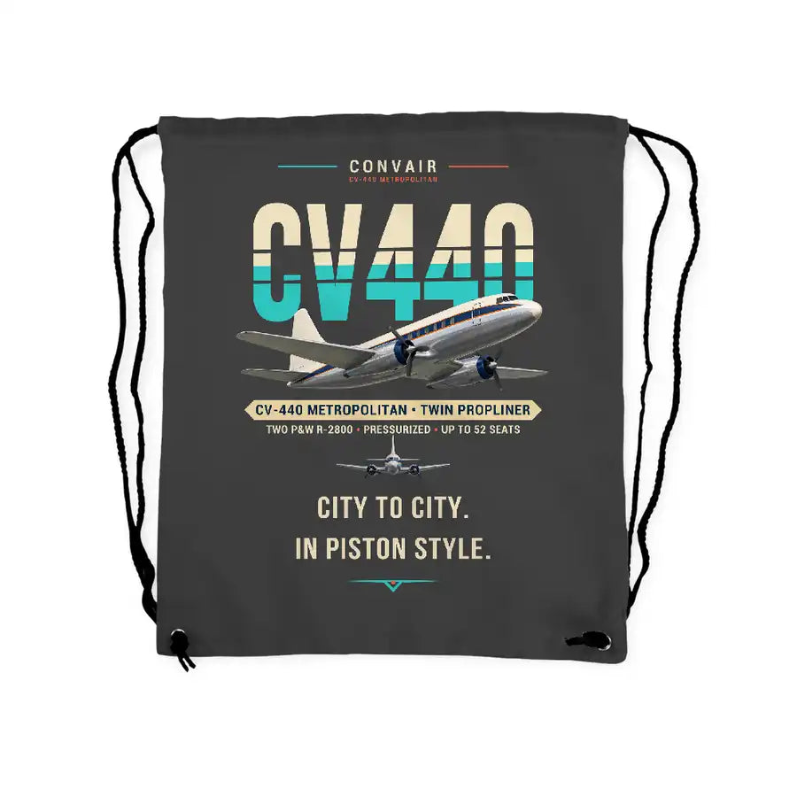 Convair CV-440 Metropolitan - Drawstring Bag - Original - Gray