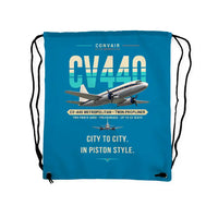 Thumbnail for Convair CV-440 Metropolitan - Drawstring Bag - Original - Light Blue